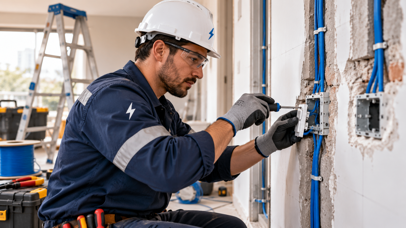 Recableado eléctrico en obra interior